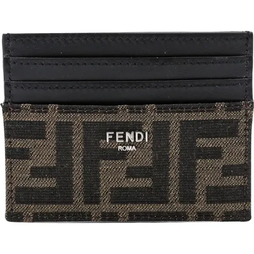 Leather Card Holder with Seven Compartments , male, Sizes: ONE SIZE - Fendi - Modalova