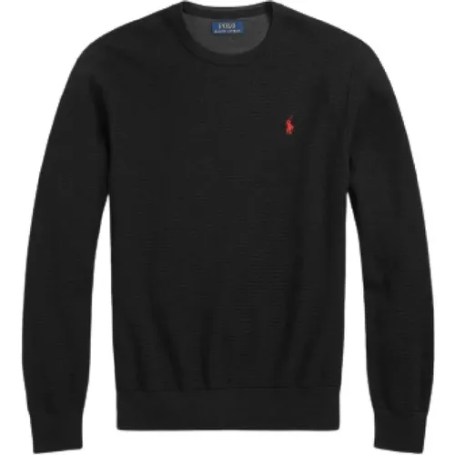 Schwarzer Baumwoll-Pullover mit langen Ärmeln - Polo Ralph Lauren - Modalova