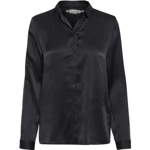 Elegante Seidenbluse Schwarz , Damen, Größe: M - InWear - Modalova