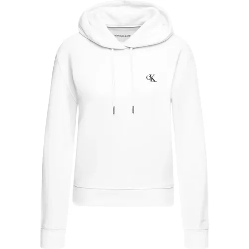 Kurzer Fleecegefütterter Sweatshirt , Damen, Größe: 2XS - Calvin Klein - Modalova