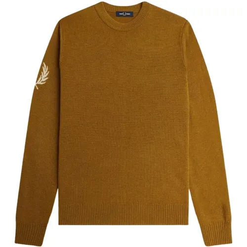 Casual Knitted Sweater with Laurel Crown , male, Sizes: L - Fred Perry - Modalova