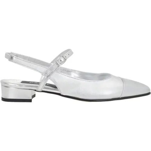 Silberner Absatz Slingback Mary-Jane aus Leder , Damen, Größe: 36 1/2 EU - Carel - Modalova