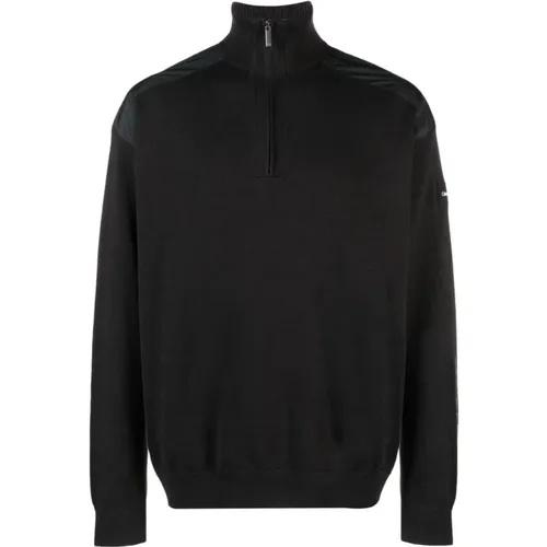 Quarter Zip Sweater Mix Media , male, Sizes: XL, S - Calvin Klein - Modalova