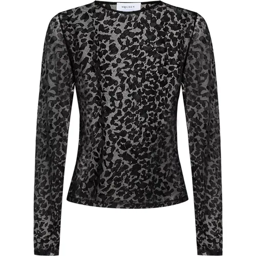 Leopard Print Topwear Aw24 , female, Sizes: M - alexander mcqueen - Modalova