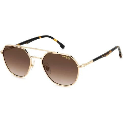 Gold Havana Sonnenbrillen with Shaded Lenses , unisex, Größe: 53 MM - Carrera - Modalova