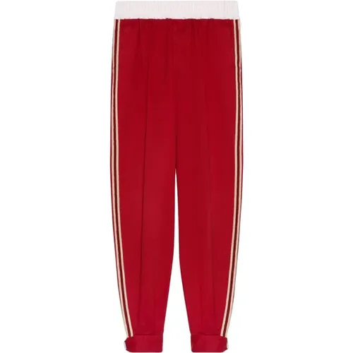 Cotton Drill Trousers with Contrast Side Bands , male, Sizes: XL, M, S - Gucci - Modalova