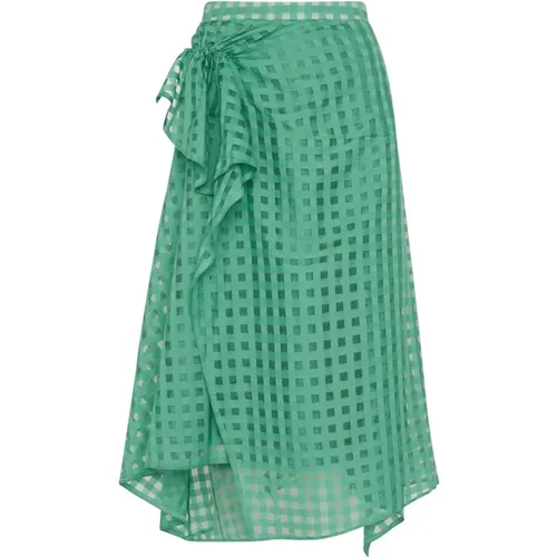 Notorious - Jade a-line skirt with ruffle and asymmetrical hem , Damen, Größe: L - High - Modalova