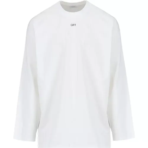 Off , Weißes Logo T-Shirt und Polo , Herren, Größe: S - Off White - Modalova