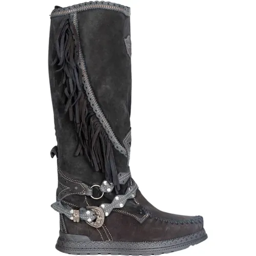Jade Silverstone Carbon High Boots , female, Sizes: 7 UK - El Vaquero - Modalova