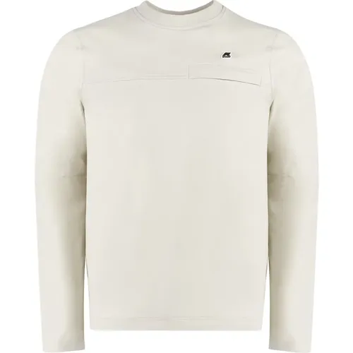 Gerippter Crew-Neck-Sweatshirt mit Kordelzug , Herren, Größe: XL - K-way - Modalova