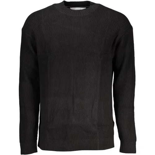 Embroidered Cotton High Neck Sweater , male, Sizes: S, L, XL, M - Calvin Klein - Modalova