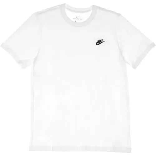 Club Tee Weiß/Schwarz Kurzarm T-shirt , Herren, Größe: XL - Nike - Modalova