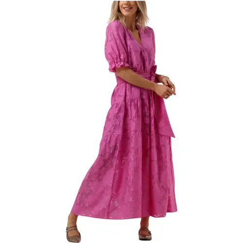 Midi Kleid 3/4 Knöchellanges Kleid Rosa , Damen, Größe: S - Selected Femme - Modalova