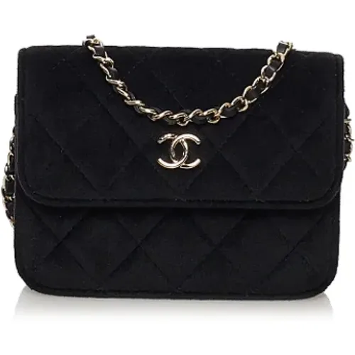 Pre-owned Svart Velvet Flap Bag , female, Sizes: ONE SIZE - Chanel Vintage - Modalova