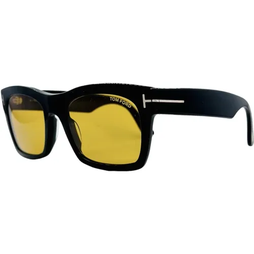 Rechteckige quadratische Sonnenbrille schwarz gelb , unisex, Größe: ONE Size - Tom Ford - Modalova