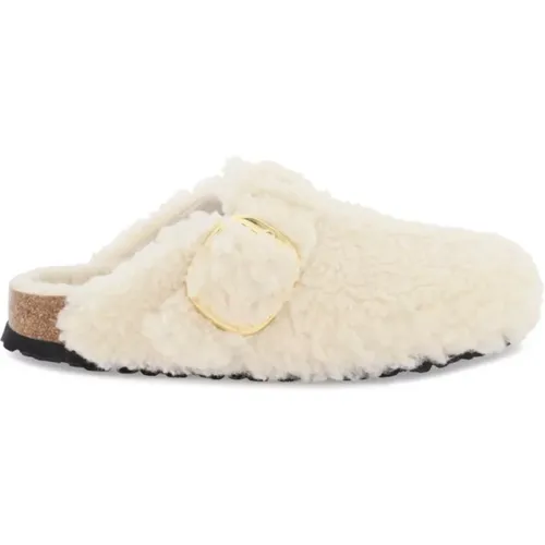 Shearling Boston Clogs with Big Buckle , female, Sizes: 4 UK, 7 UK, 5 UK, 6 UK - Birkenstock - Modalova