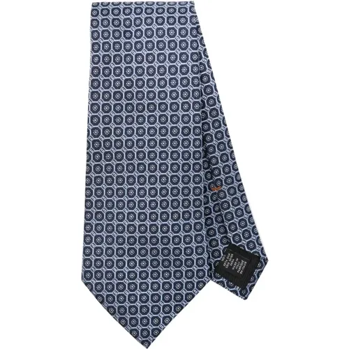 Geometric Silk Jacquard Tie , male, Sizes: ONE SIZE - Ermenegildo Zegna - Modalova