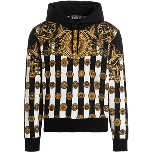 Printed Hooded Sweatshirt , male, Sizes: L, XL - Versace Jeans Couture - Modalova
