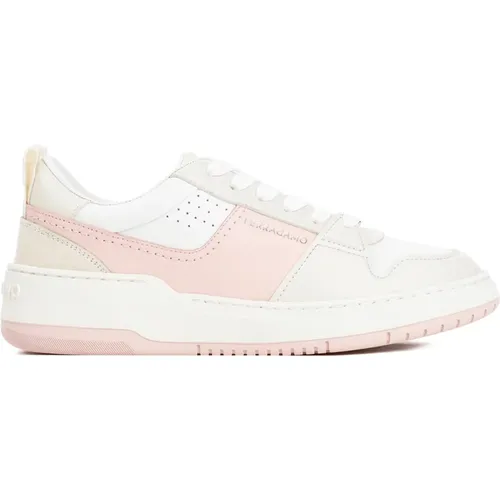 Luxuriöse Kalbsleder Sneakers , Damen, Größe: 35 1/2 EU - Salvatore Ferragamo - Modalova