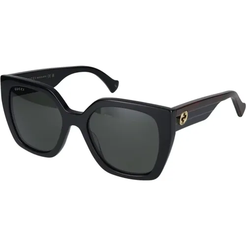 Stylische Sonnenbrille Gg1300S,Gg1300S Sonnenbrille,Sunglasses,Schwarz/Graue Sonnenbrille Gg1300S - Gucci - Modalova