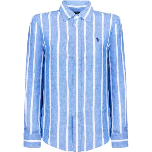 Blau/Weißes Polo-Shirt , Damen, Größe: XS - Polo Ralph Lauren - Modalova