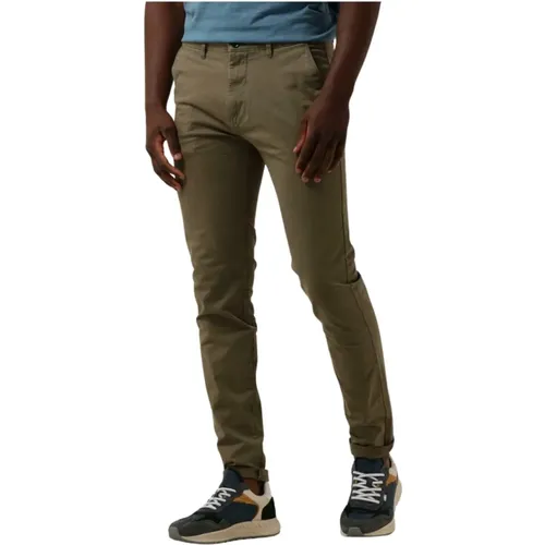 Olivgrüne Chino Hose Stretch Twill , Herren, Größe: W31 L34 - DSTREZZED - Modalova