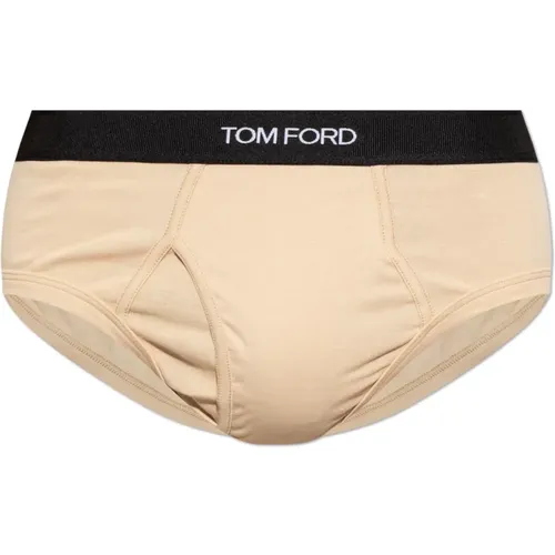 Cotton briefs with logo , male, Sizes: 2XL, XL - Tom Ford - Modalova