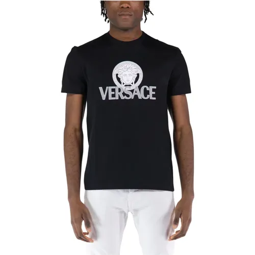 Kompaktes T-Shirt , Herren, Größe: M - Versace - Modalova