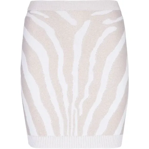 Zebra knit short skirt , female, Sizes: S, M - Balmain - Modalova