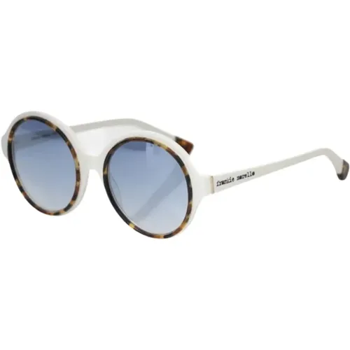 Round Sunglasses with Blue Gradient Lens , female, Sizes: ONE SIZE - Frankie Morello - Modalova