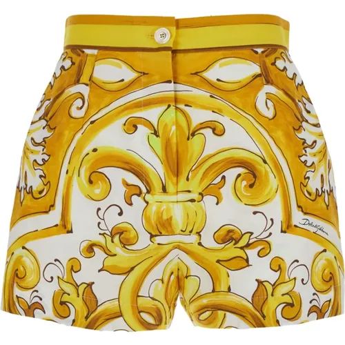 Gelbe Maiolica Shorts - Dolce & Gabbana - Modalova