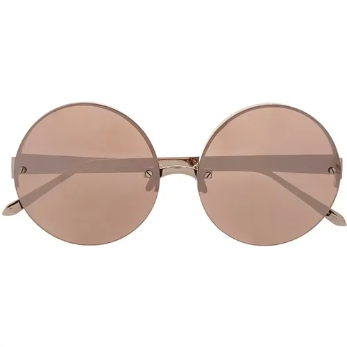 Glamouröse Sonnenbrille mit rundem Rahmen - Linda Farrow - Modalova