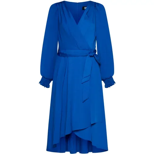 Royal Satin Wrap Dress , female, Sizes: 3XL, 7XL, XL - DKNY - Modalova