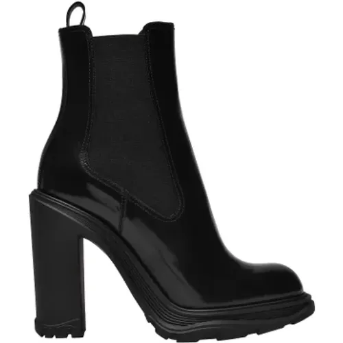 Glamour Chelsea Boots with High Block Heel , female, Sizes: 4 UK - alexander mcqueen - Modalova