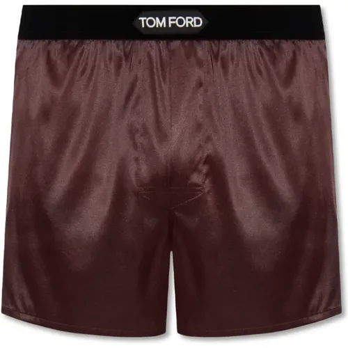 Silk boxers with logo , male, Sizes: L, M, XL, XS, 2XL, S - Tom Ford - Modalova