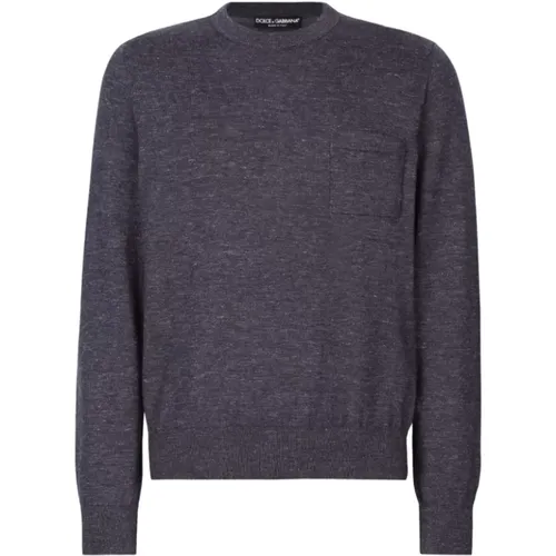 Mélange-effect crew-neck jumper , male, Sizes: XL - Dolce & Gabbana - Modalova