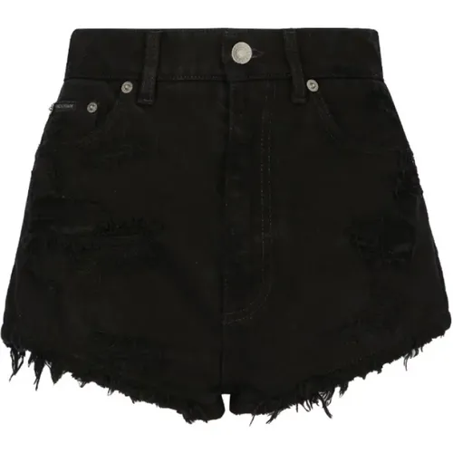 Trendy Distressed Denim Shorts , female, Sizes: M - Dolce & Gabbana - Modalova