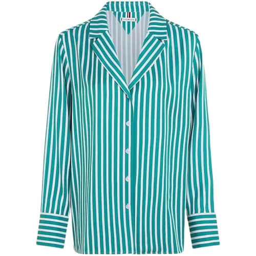 Striped Viscose Womens Shirt , female, Sizes: S, M - Tommy Hilfiger - Modalova