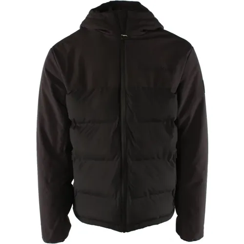 Schwarze Polyester Herrenjacke , Herren, Größe: M - Calvin Klein - Modalova