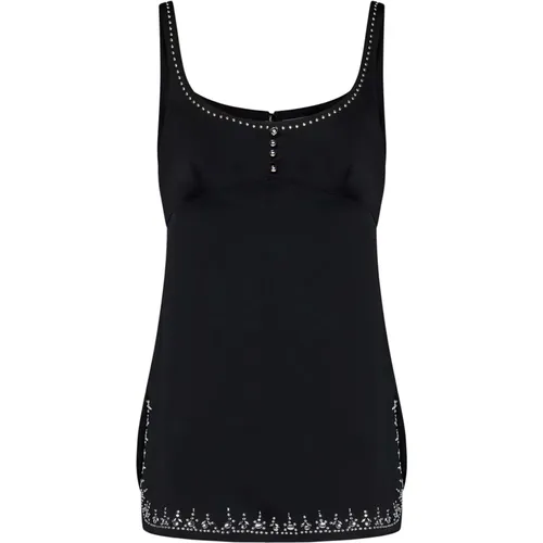 Sleeveless Top with Embroidery , female, Sizes: XS, S - Paco Rabanne - Modalova