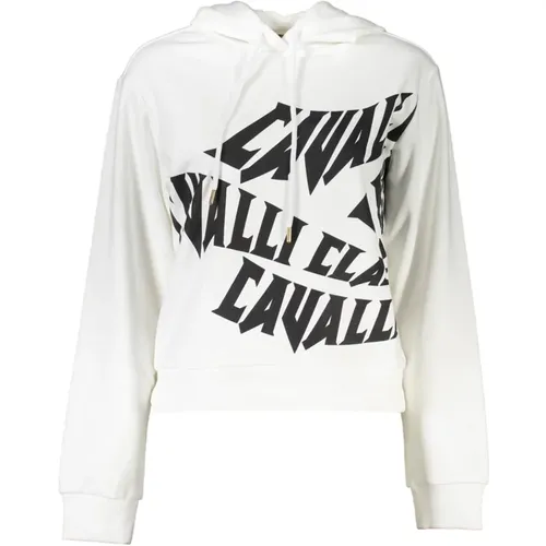 Kapuzenpullover mit Logo-Print , Damen, Größe: L - Cavalli Class - Modalova