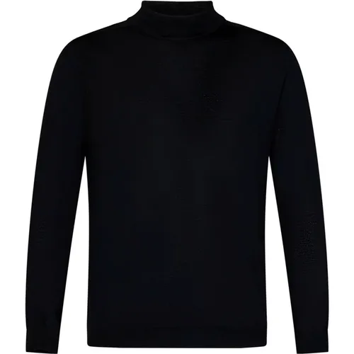 Schwarzer Merinowollpullover , Herren, Größe: 2XL - Low Brand - Modalova