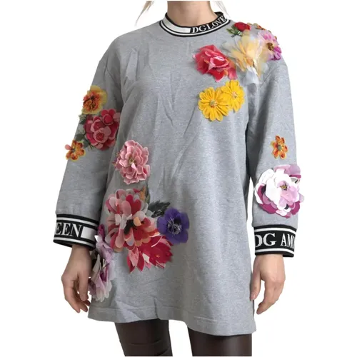 Queen Blumen Pullover Sweater - Dolce & Gabbana - Modalova