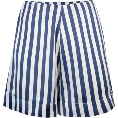 Striped Wide Shorts White , female, Sizes: XS - MVP wardrobe - Modalova