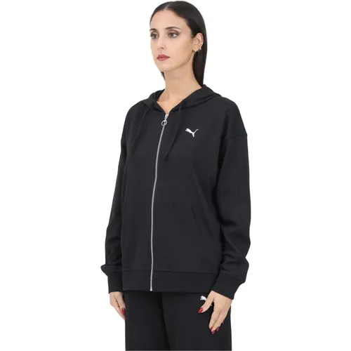 Schwarzer Reißverschluss Pullover Damen Casual Stil , Damen, Größe: M - Puma - Modalova