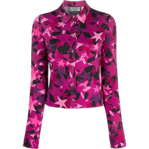 Fuchsia Patterned Shirt for Women , female, Sizes: S, 2XS, XS - Versace Jeans Couture - Modalova