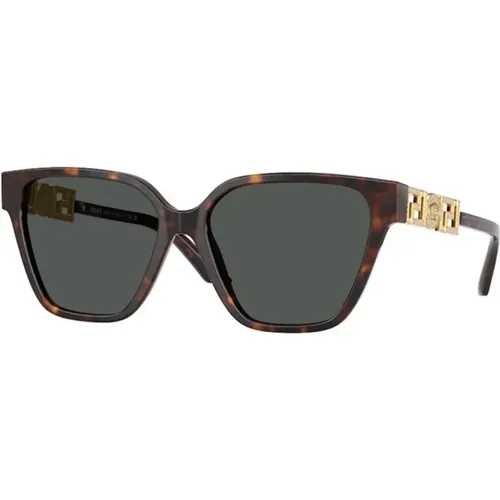 Stilvolle Sonnenbrille in Dunkelgrau - Versace - Modalova