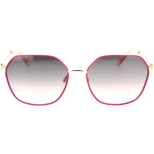 Metal Eyewear Collection with Heart Detail , female, Sizes: 55 MM - Love Moschino - Modalova