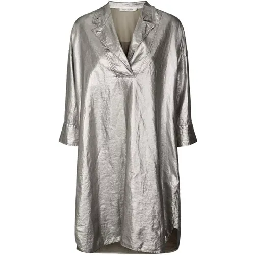 Silberner Kaftan mit ¾ Ärmeln , Damen, Größe: M - Rabens Saloner - Modalova