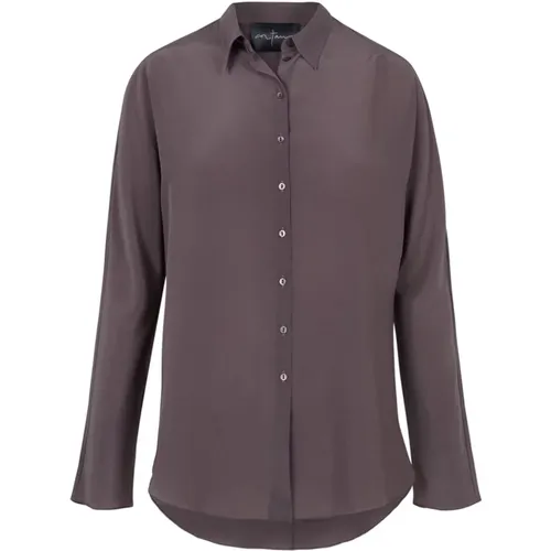 Match, silk lilac shirt , female, Sizes: M, L, S - Cortana - Modalova